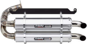 Stage 5 Slip-On Dual Muffler - Brushed Aluminum