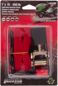 Ratchet Strap - 1" x 15 - Red - Lutzka's Garage