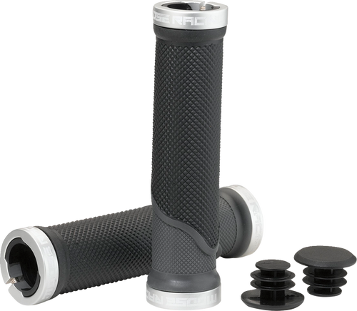 Mountain Bike Lock-On Grips - Black/Gray - 130 mm - Lutzka's Garage