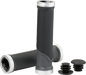 Mountain Bike Lock-On Grips - Black/Gray - 130 mm - Lutzka's Garage