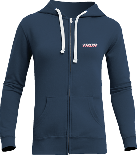 Womens Halo Zip-Up Hooded Sweatshirt - Navy - Medium - Lutzka's Garage