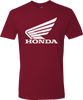 Honda Wing T-Shirt - Maroon - Small - Lutzka's Garage