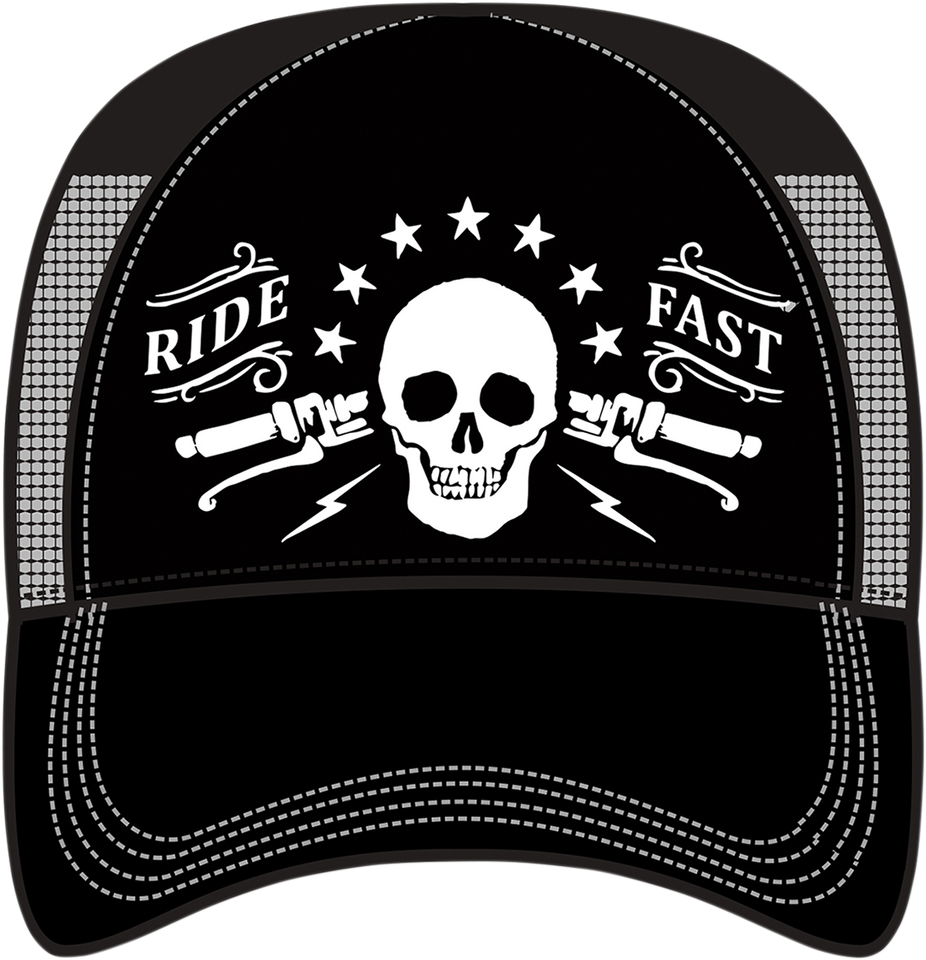 Ride Fast Skull Handlebar Hat - Black/Gray - Lutzka's Garage