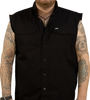 Freedom Aint Free Printed Sleeveless Button Down Shirt - Black - Medium - Lutzka's Garage