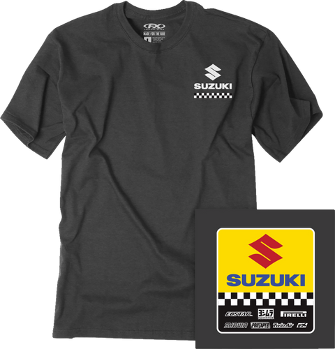 Suzuki Starting Line T-Shirt - Heather Charcoal - Medium - Lutzka's Garage