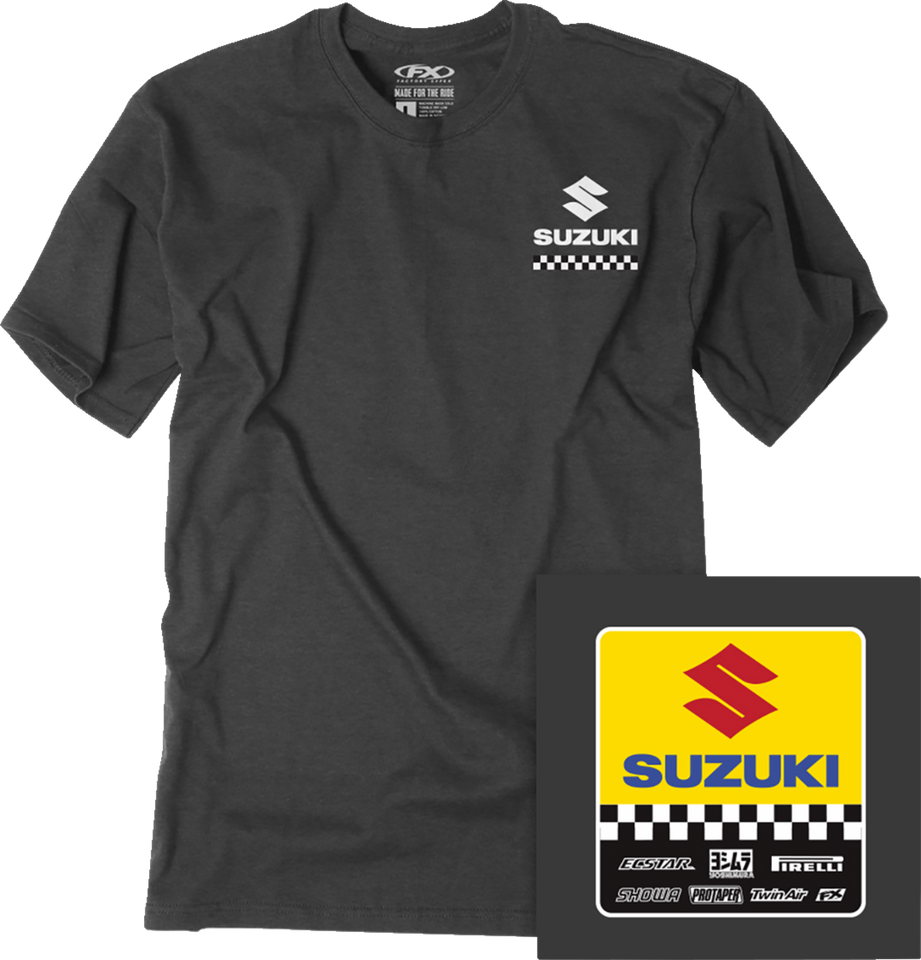 Suzuki Starting Line T-Shirt - Heather Charcoal - Medium - Lutzka's Garage