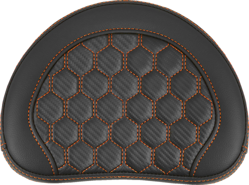 Road Sofa Sissy Bar Pad - Honeycomb - Orange Stitching