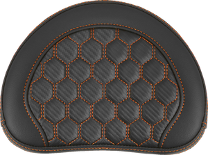 Road Sofa Sissy Bar Pad - Honeycomb - Orange Stitching