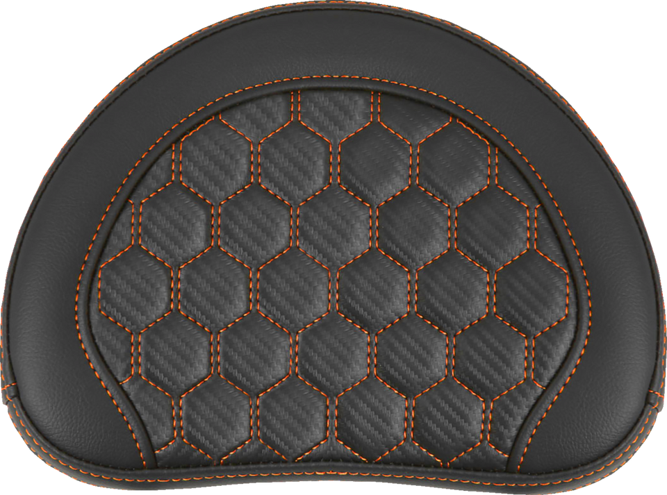 Road Sofa Sissy Bar Pad - Honeycomb - Orange Stitching