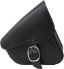 Leather Swingarm Bag - Black with Chrome Buckle