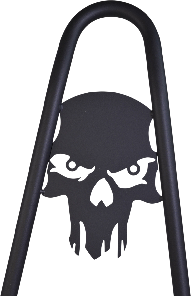 One-Piece Sissy Bar - Matte Black - Skull - Lutzka's Garage