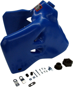 Large-Capacity Gas Tank - Blue - Kawasaki/Suzuki - 4.0 Gallon - Lutzka's Garage