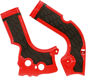 X-Grip Frame Guards - Red/Black - CRF 250R/450R - Lutzka's Garage