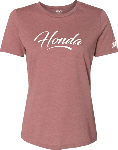 Womens Honda Script T-Shirt - Heather Mauve - Small - Lutzka's Garage