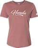 Womens Honda Script T-Shirt - Heather Mauve - Small - Lutzka's Garage