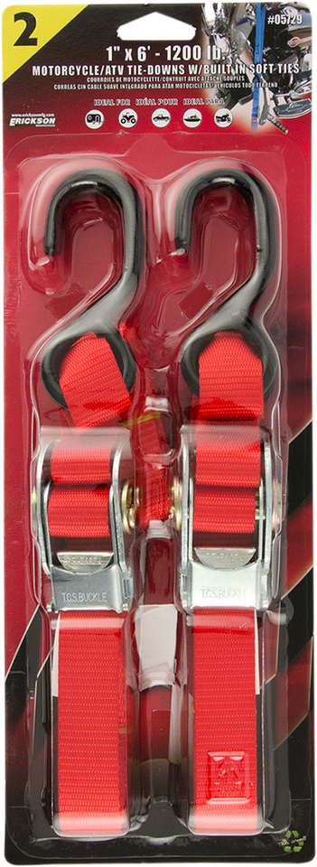 Over-Center Buckle Strap - 1" x 6 - Red - Lutzka's Garage