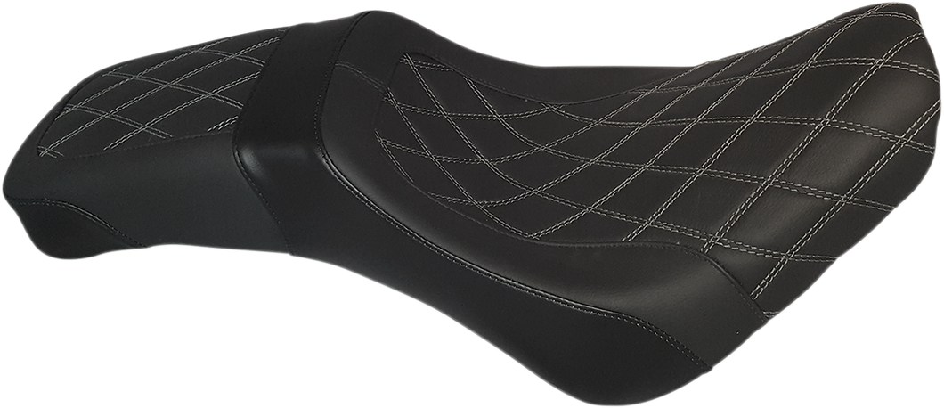 Weekday™ 2-Up Seat - Double Diamond w/ Gray Stitching - XL - Black - FL 18-23 - Lutzka's Garage