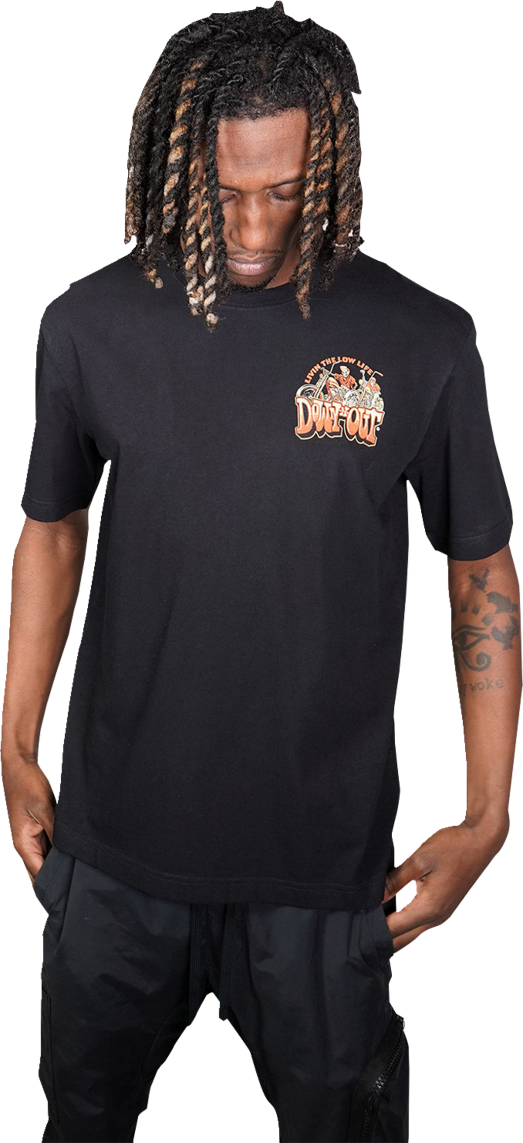 Down-N-Out 4 Life T-Shirt - Black - Small - Lutzka's Garage