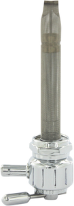 Round Fuel Valve - Grooved Chrome - 22 mm