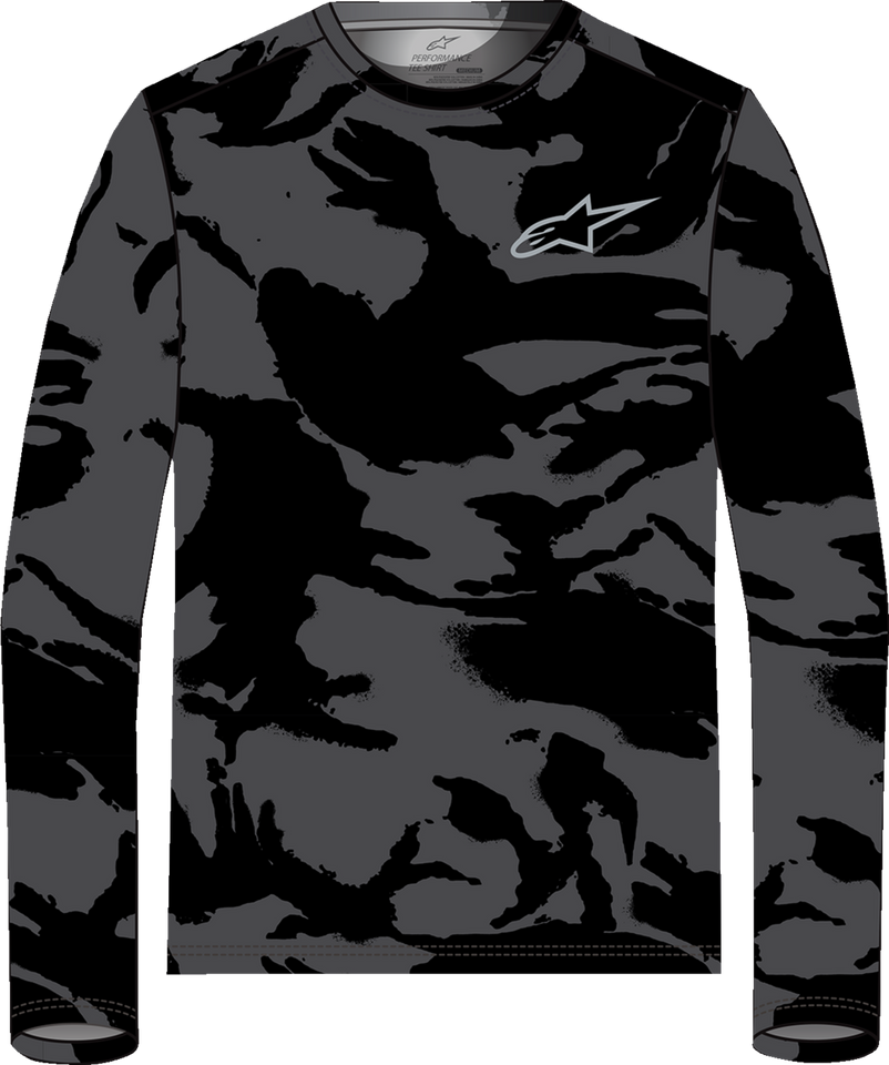 Performance Long-Sleeve T-Shirt - Black/Camo - Medium - Lutzka's Garage