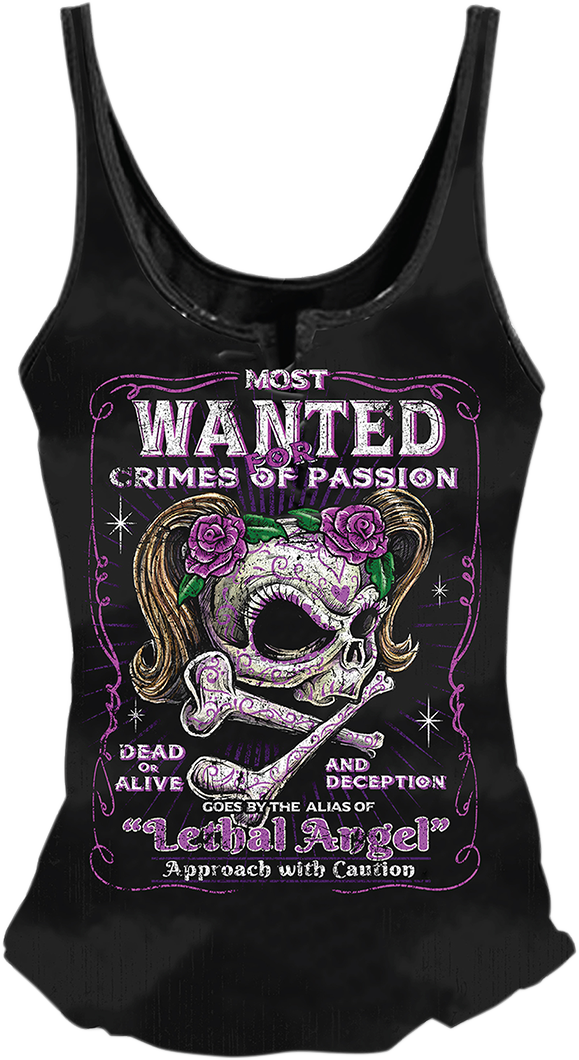 Womens Most Wanted Tank Top - Black - 1XL - Lutzka's Garage