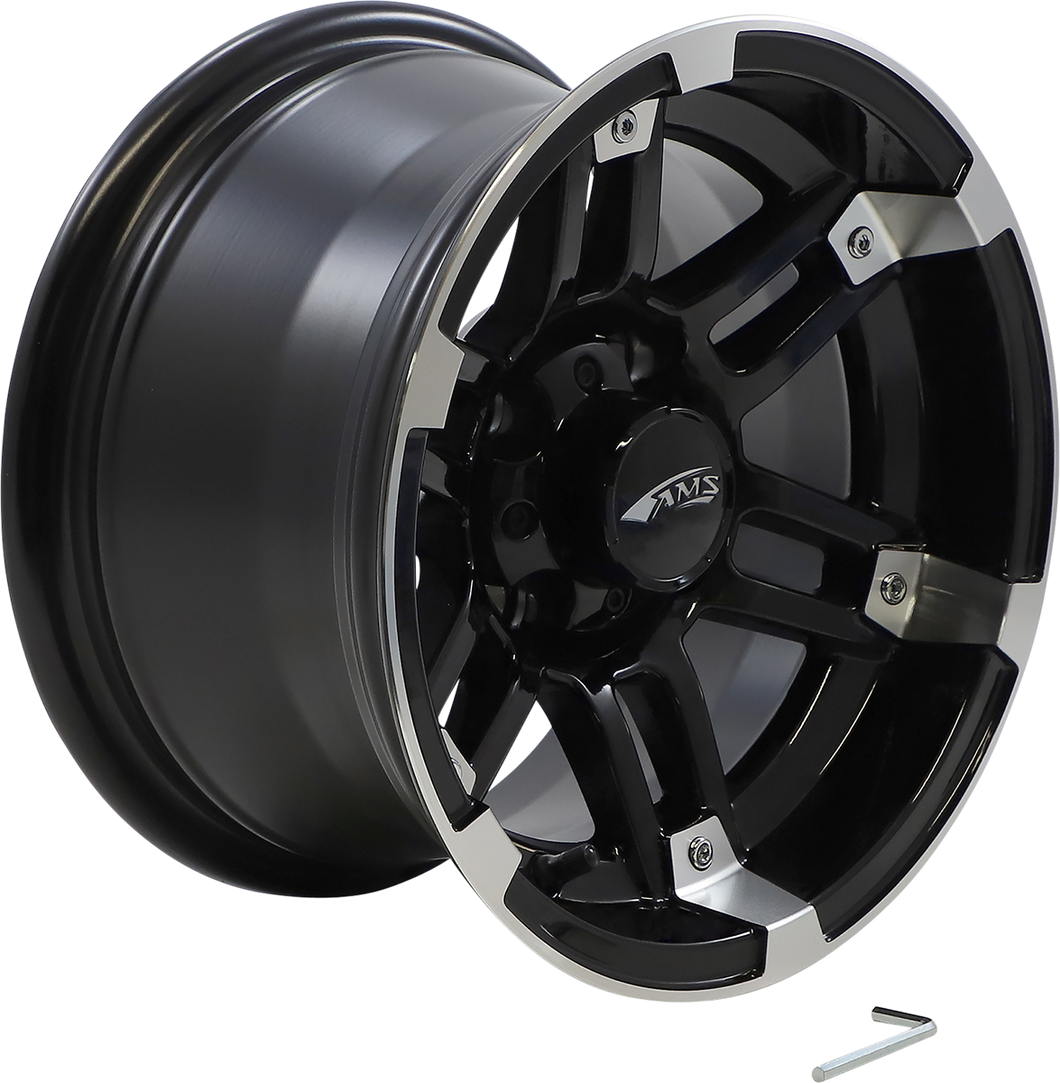 Wheel - Rolln 104 - Rear - Machined Black - 12x7 - 4/4 - 3+4