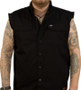 No Regrets Printed Sleeveless Button Down Shirt - Black - Medium - Lutzka's Garage