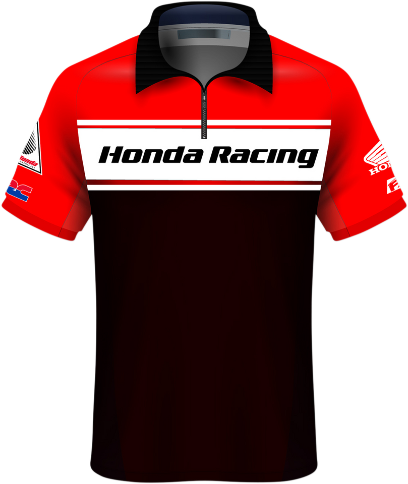 Honda Team Pit Shirt - Red/Black/White - Medium - Lutzka's Garage