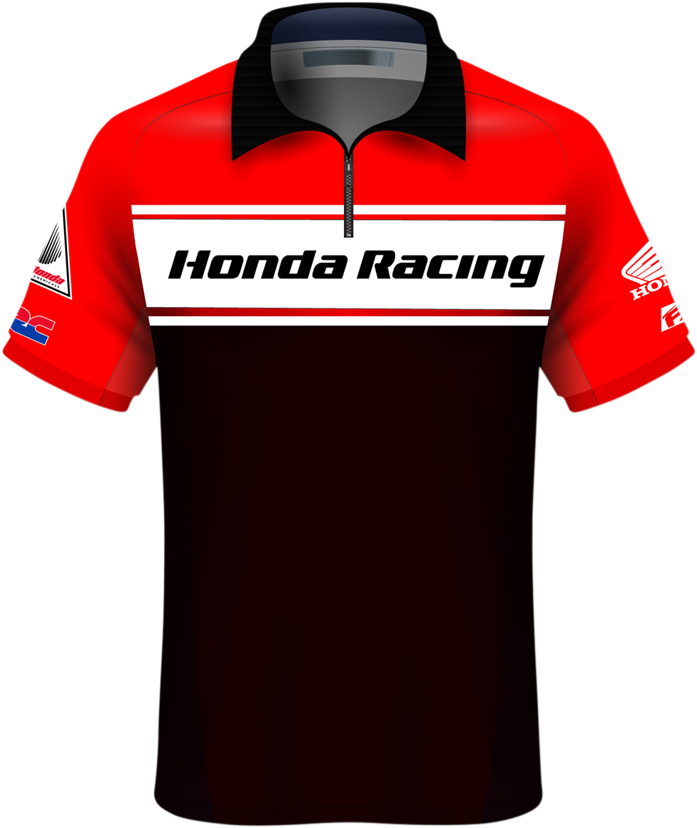 Honda Team Pit Shirt - Red/Black/White - Medium - Lutzka's Garage