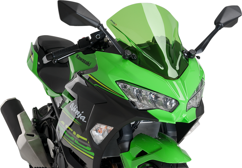 Race Windscreen - 15-3/4" - Green - Kawasaki - Lutzka's Garage