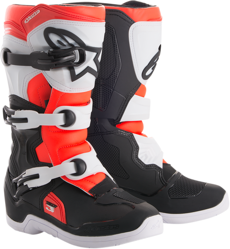 Tech 3S Boots - Black/White/Fluorescent Red - US 2 - Lutzka's Garage