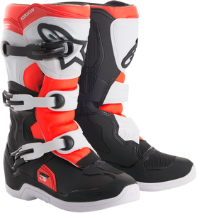 Tech 3S Boots - Black/White/Fluorescent Red - US 2 - Lutzka's Garage