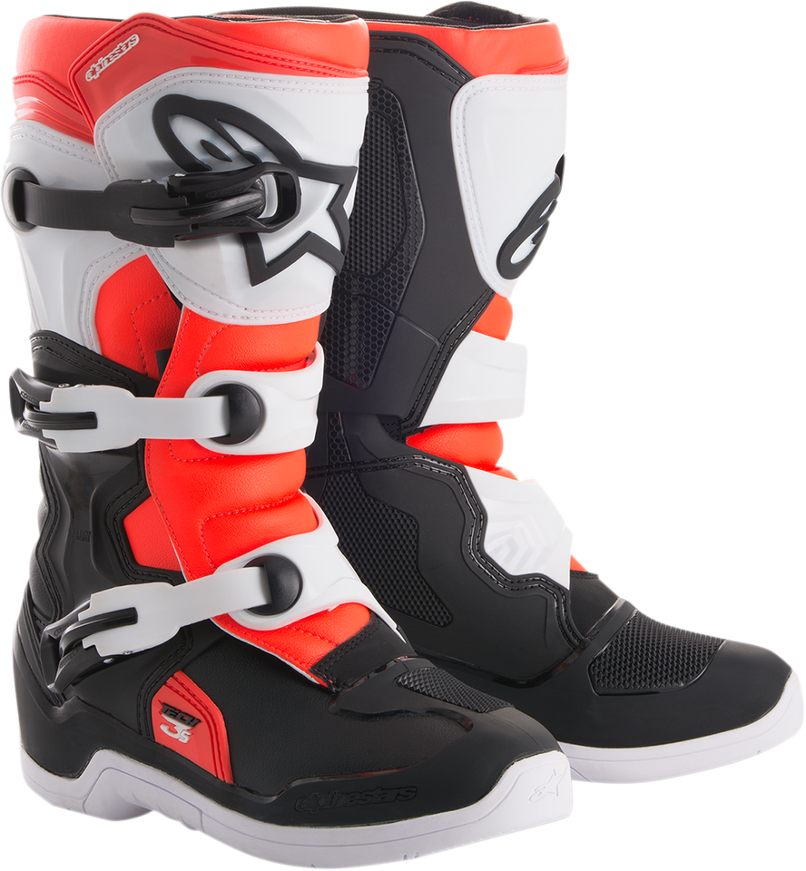 Tech 3S Boots - Black/White/Fluorescent Red - US 2 - Lutzka's Garage