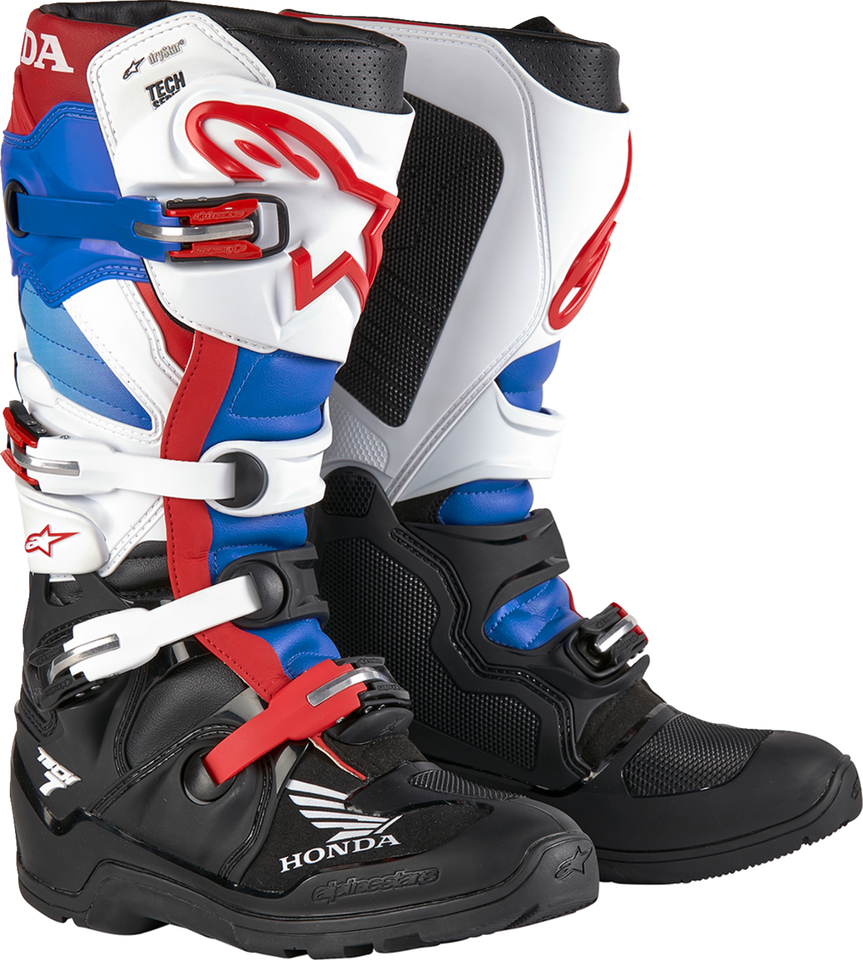 Tech 7 Enduro Drystar® Boots - Black/White/Blue/Red - US 8 - Lutzka's Garage