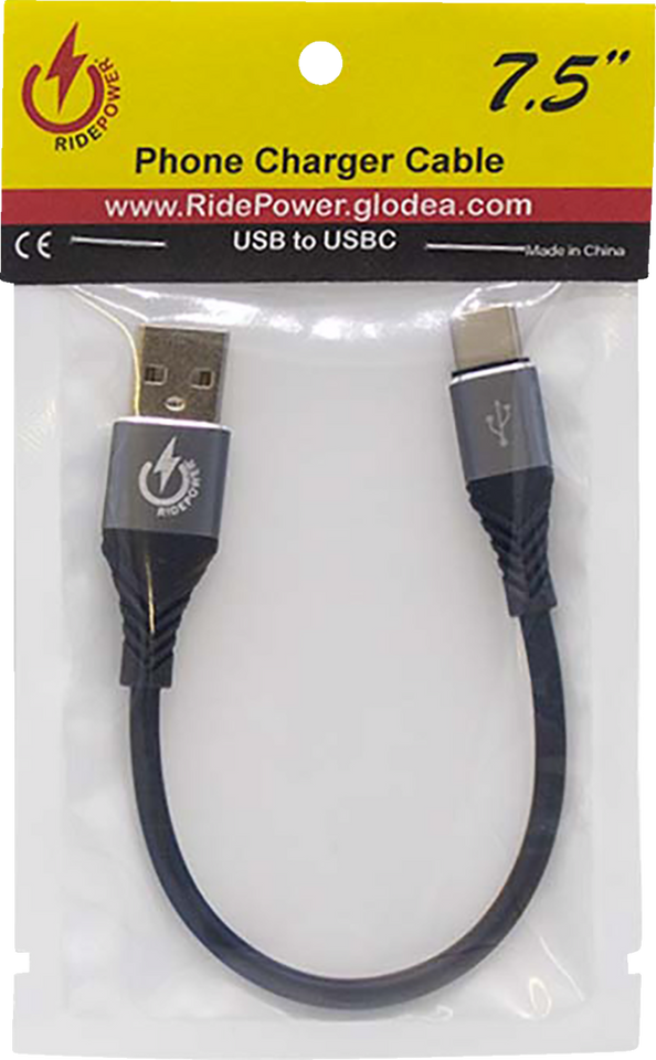 USB to USB-C Cable - Charger - Single-End - 7-1/2"