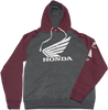 Honda Wing Hoodie - Charcoal/Burgundy - Medium - Lutzka's Garage