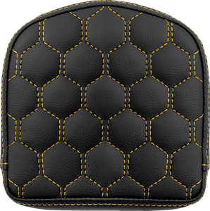 Road Sofa Sissy Bar Pad - Honeycomb - Gold Stitching