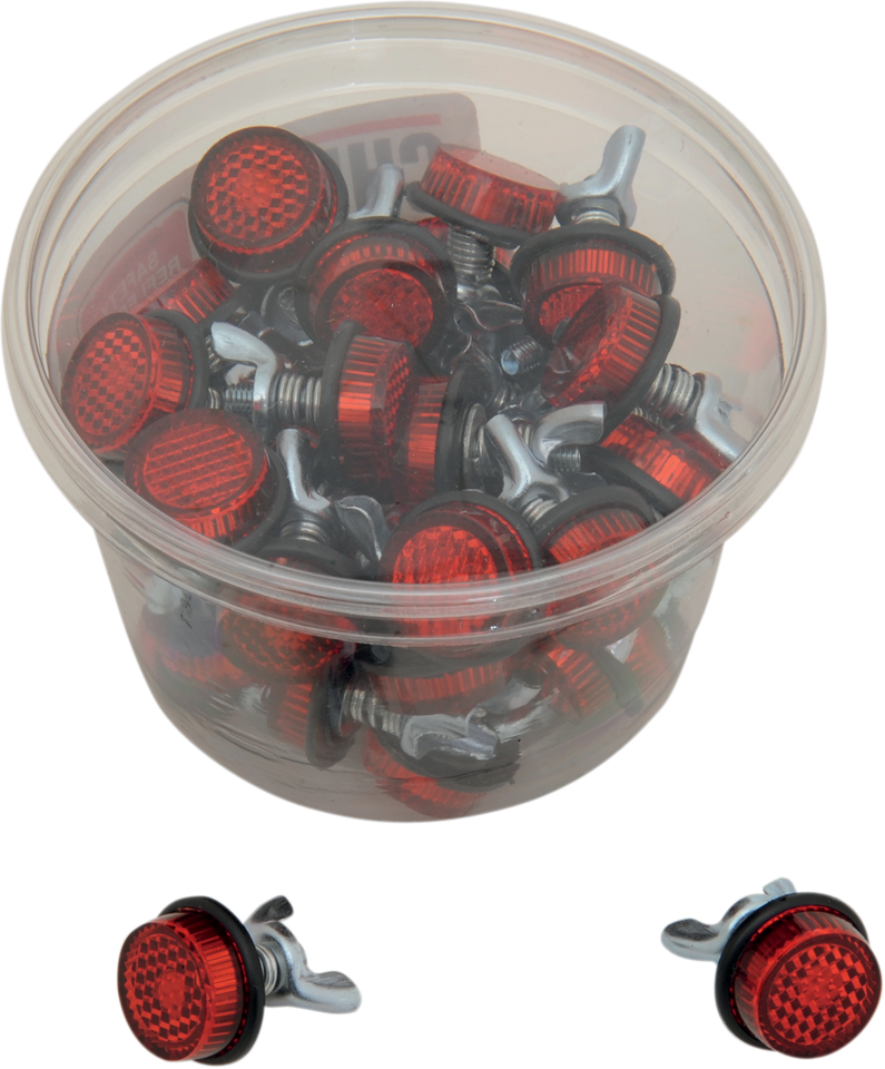 License Plate Reflectors - 40ct Tub - Red - Lutzka's Garage