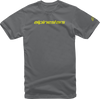 Linear Wordmark T-Shirt - Charcoal/Fluorescent Yellow - Medium - Lutzka's Garage