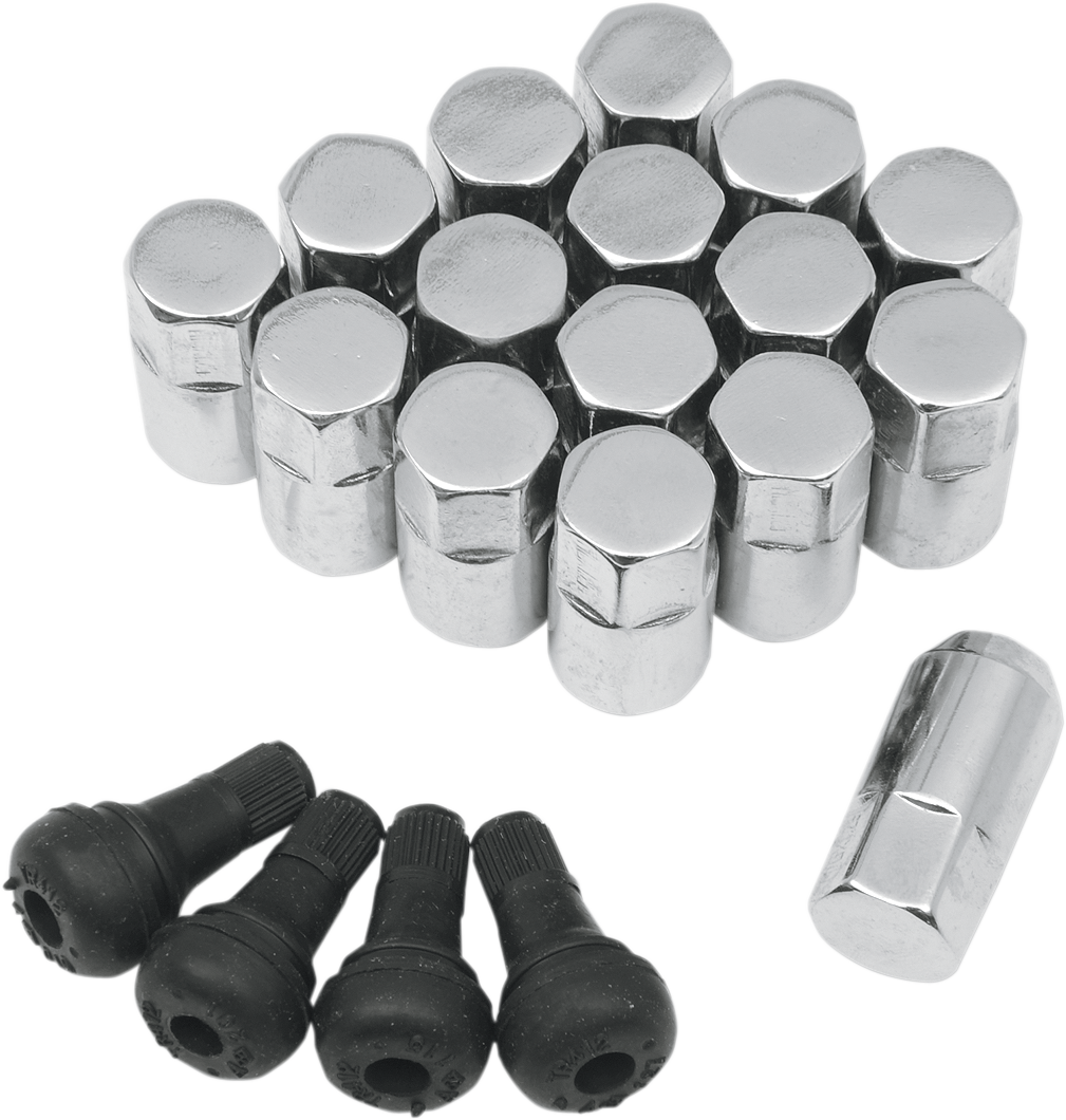 Lug Nut - 10 mm x 1.25 - Chrome - Tapered - 16 Pack - Lutzka's Garage