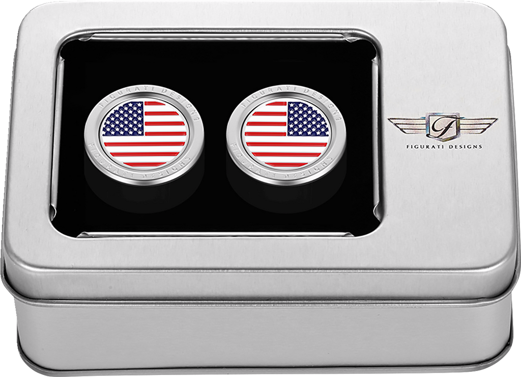 Docking Hardware Covers - American Flag - Stainless Steel - Lutzka's Garage