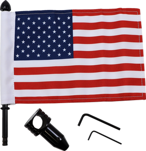 Saddlebag - Fixed Upright Flag Mount - 7/8" Bar - 6" X 9" Flag