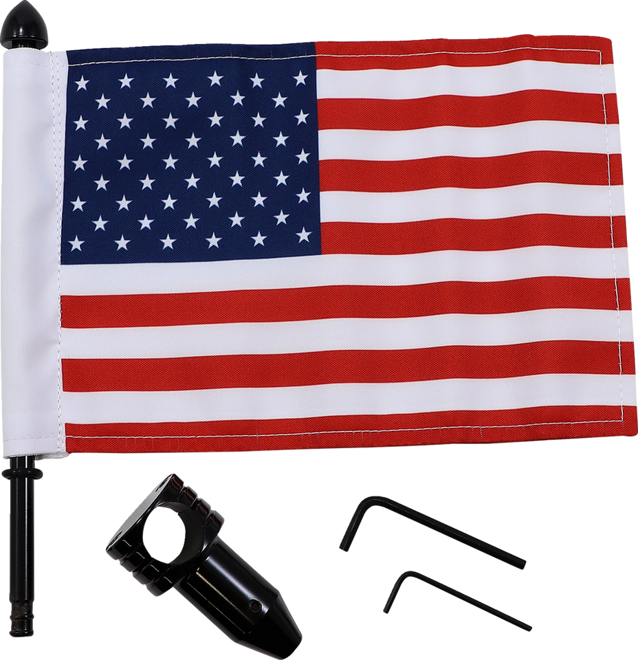 Saddlebag - Fixed Upright Flag Mount - 7/8" Bar - 6" X 9" Flag