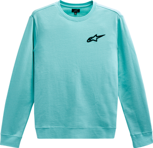 Ageless Crew Fleece - Aqua - Medium - Lutzka's Garage