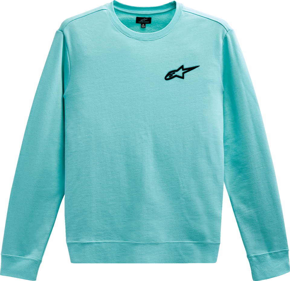 Ageless Crew Fleece - Aqua - Medium - Lutzka's Garage