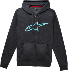 Ageless 2 Zip Hoodie - Charcoal/Turquoise - Medium - Lutzka's Garage