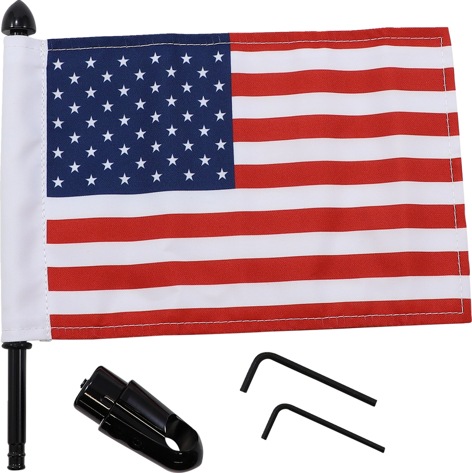 Flag Mount - Detachable Sissy Bar - 9" Pole - 6" X 9" Flag