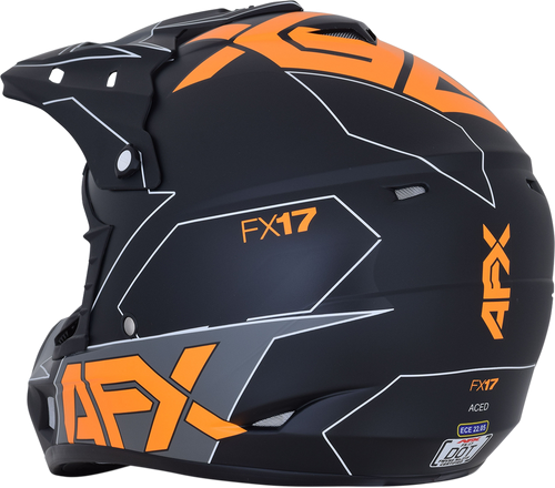 FX-17 Helmet - Aced - Matte Black/Orange - Small - Lutzka's Garage