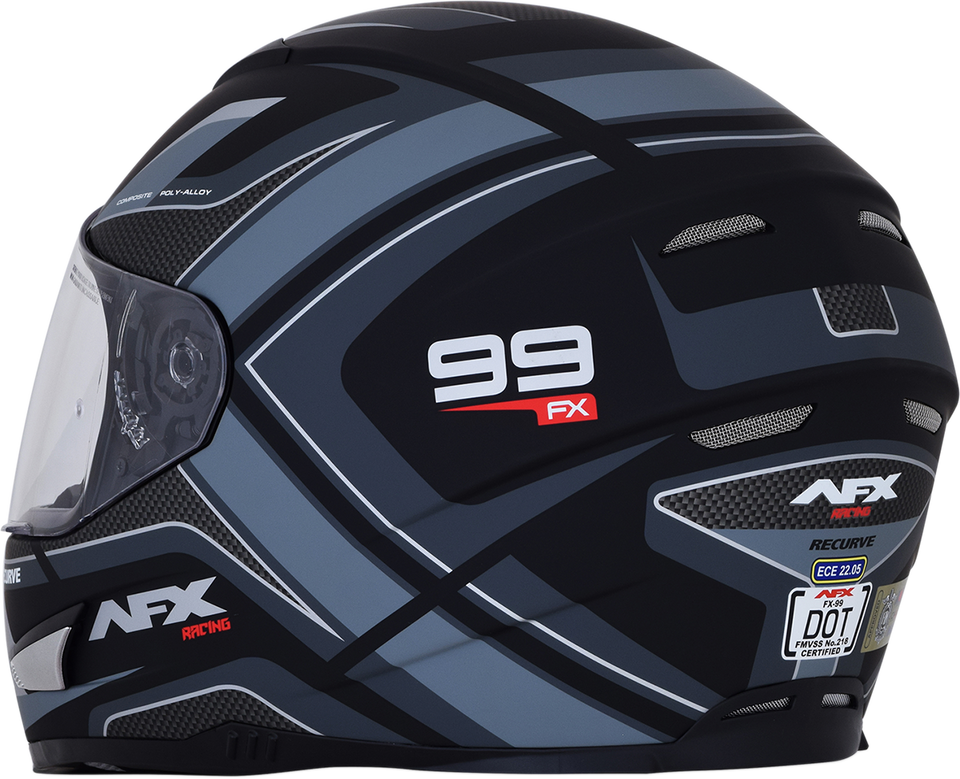 FX-99 Helmet - Recurve - Matte Black/Gray - Small - Lutzka's Garage