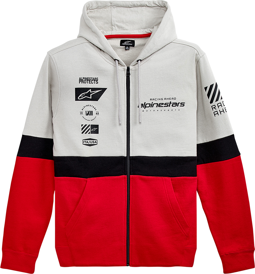 Position Zip Hoodie - Silver/Black/Red - 2XL - Lutzka's Garage